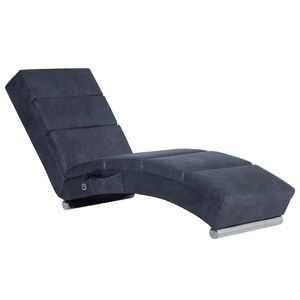 vidaXL Massage Chaiselongue Grau Wildleder-Optik