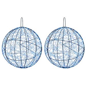 vidaXL Weihnachts-Finial-Licht 2 stk. 1900 LEDs Blau &Oslash; 60 x 63 cm