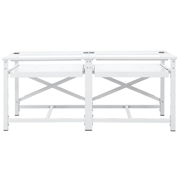 vidaXL Waschmaschinen-Untergestell 2er mit Ausziehbaren Ablagen Wei&szlig;