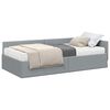 vidaXL Eckbettgestell mit Matratze 2 stk. Hellgrau 90 x 190 cm Stoff