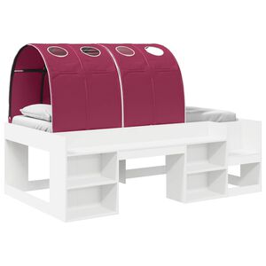 vidaXL Bett mit Tunnel 4 pcs Wei&szlig; und Rot Holzwerkstoff