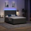vidaXL LED Boxspringbett mit Matratze Dunkelgrau 140 x 190 cm Stoff