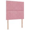vidaXL Boxspringbett mit Kopfteil Rosa 90 x 200 cm Samt
