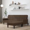 vidaXL Schlafsofa 2-Sitzer mit Hocker Braun Mikrofasergewebe