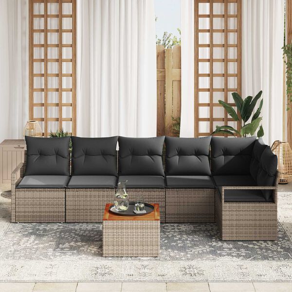 vidaXL Garten-Sofa-Set 7 pcs Grau