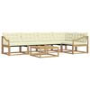 vidaXL Outdoor-Sofagarnitur 6 stk. Wei&szlig; und Creme
