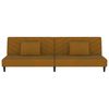 vidaXL Schlafsofa 2-Sitzer mit 2 Kissen Braun Samt