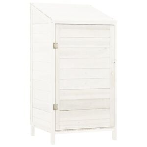 vidaXL Ger&auml;teschuppen Wei&szlig; 55x52x112 cm Massivholz Tanne