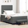 vidaXL Boxspringbett mit Matratze Dunkelgrau 120 x 190 cm Stoff