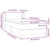 vidaXL Boxspringbett mit Matratze Hellgrau 90x210 cm Samt