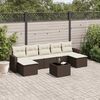 vidaXL 8-tlg. Garten-Sofagarnitur mit Kissen Braun Poly Rattan