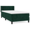 vidaXL Boxspringbett mit Matratze Dunkelgr&uuml;n 80x200 cm Samt