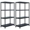 vidaXL Lagerregale 2 Stk. Schwarz 60 x 30 x 138 cm Kunststoff