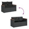 vidaXL 8-tlg. Garten-Sofagarnitur mit Kissen Schwarz Poly Rattan
