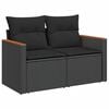 vidaXL Gartensofa-set mit Kissen 8 pcs Schwarz Poly Rattan