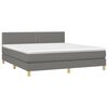 vidaXL Boxspringbett mit Matratze Dunkelgrau 180x200 cm Stoff