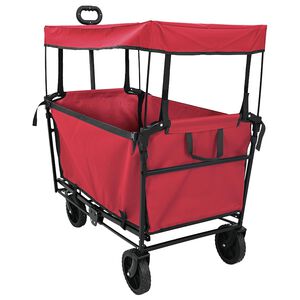 vidaXL Faltbarer Einkaufswagen mit Bremsen Rot 105 x 56,5 x 116 cm