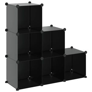vidaXL Regalsystem mit 6 W&uuml;rfeln Schwarz PP