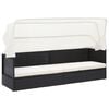 vidaXL Gartensofa mit Sonnendach Schwarz Poly Rattan