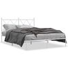 vidaXL Bettgestell mit Kopfteil Metall Wei&szlig; 140x190 cm