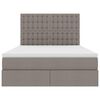 vidaXL Bett mit Stauraum und LED mit LED Taupe 140 x 190 cm Polyester