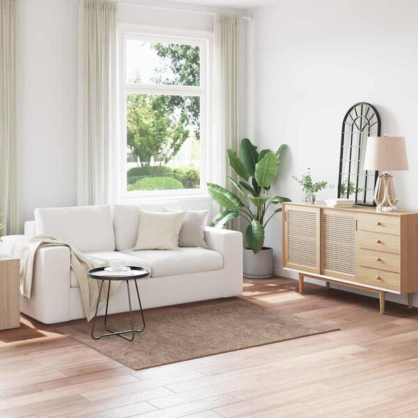 vidaXL Anti-Rutsch Shaggy Teppich Braun 120 x 170 cm PP