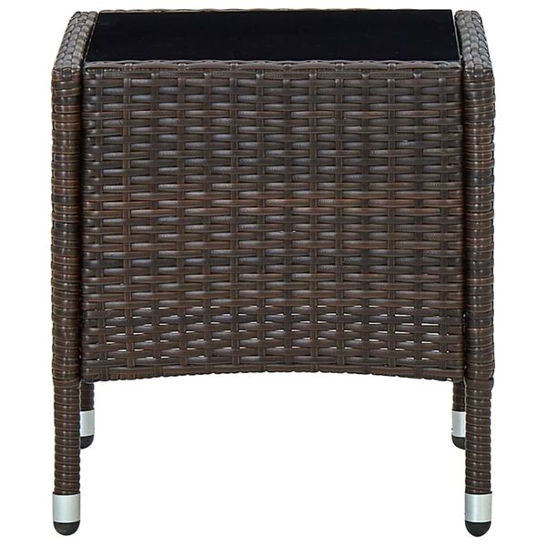 vidaXL Gartentisch Braun 40x40x45 cm Poly Rattan