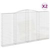 vidaXL Gabionen mit Hochbogen 2 Stk. 400x30x220/240cm Verzinktes Eisen