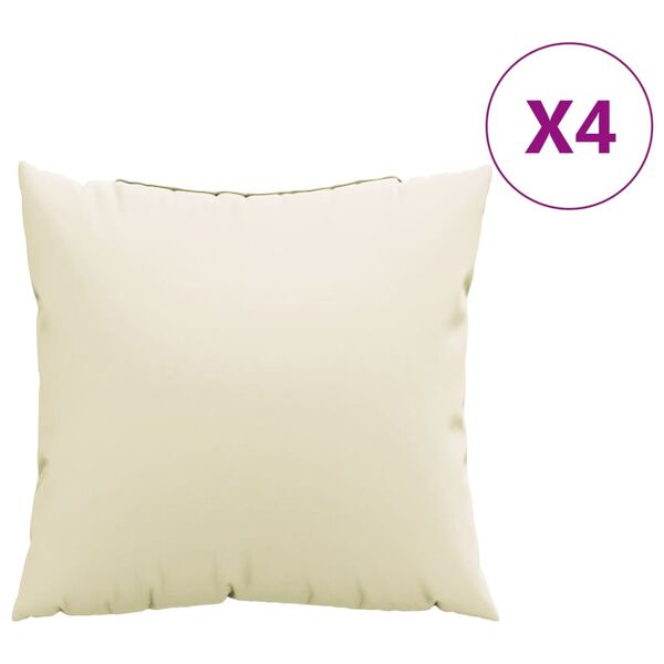 vidaXL Zierkissen 4 Stk. Creme 60x60 cm Stoff