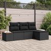 vidaXL Gartensofa-set mit Kissen 4 pcs Schwarz Poly Rattan