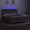 vidaXL Boxspringbett mit Matratze & LED Taupe 180x200 cm Stoff