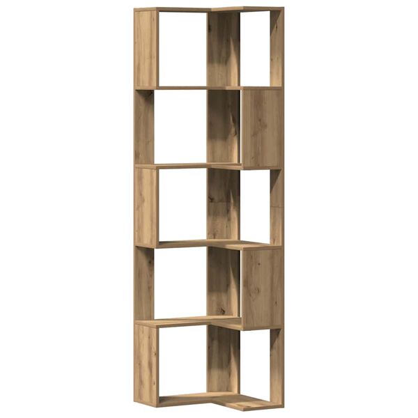 vidaXL Eck-B&uuml;cherregal 5 B&ouml;den Artisan-Eiche 50x50x179cm Holzwerkstoff
