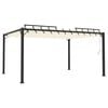 vidaXL Pergola mit Lamellendach 3x4 m Creme Stoff und Aluminium