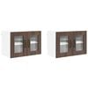 vidaXL Wandglas-Schrank PORTO 2 pcs Braun Eichen-Optik 60 x 31 x 40 cm