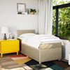 vidaXL Boxspringbett mit Matratze Creme 100x200 cm Stoff