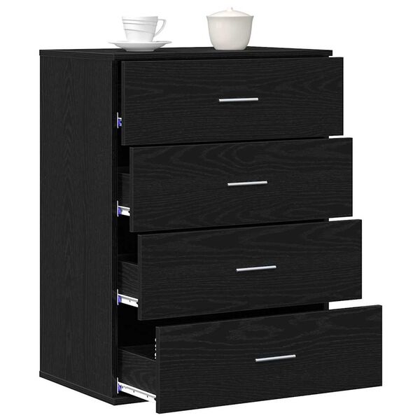 vidaXL Sideboard Schwarz Eichen-Optik 60 x 39 x 80 cm Holzwerkstoff