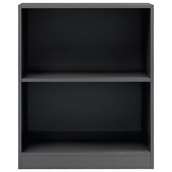 vidaXL B&uuml;cherregal Hochglanz-Grau 60x24x76 cm Holzwerkstoff