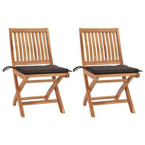 vidaXL Gartenst&uuml;hle 2 Stk. mit Taupe Kissen Teak Massivholz