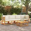 vidaXL 4-tlg. Gartensofa-Set mit Kissen Holz Akazie & Seil