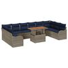 vidaXL Garten-Sofa-Set 11 stk. 10-Sitzanzahl Grau und Marineblau