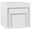 vidaXL Satztische 3-tlg. Weiß Holzwerkstoff