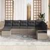 vidaXL Sofa Set mit Kissen 8 pcs Hellgrau Poly Rattan