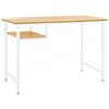 vidaXL Computertisch Wei&szlig; und Eiche Hell 105x55x72 cm MDF und Metall