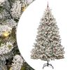 vidaXL K&uuml;nstlicher Weihnachtsbaum Gr&uuml;n und Wei&szlig; 240 cm PVC und Metall