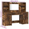 vidaXL Schminktischset mit LED 3 pcs Ger&auml;ucherte Eiche Holzwerkstoff