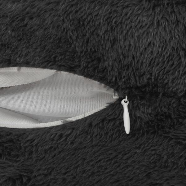 vidaXL Kissenbez&uuml;ge 2 Stk. Kunstpelz 50x50 cm Schwarz