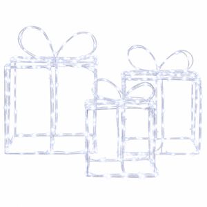 vidaXL Beleuchtete Weihnachts-Geschenkboxen LOVIISA 3 stk. 360 LEDs