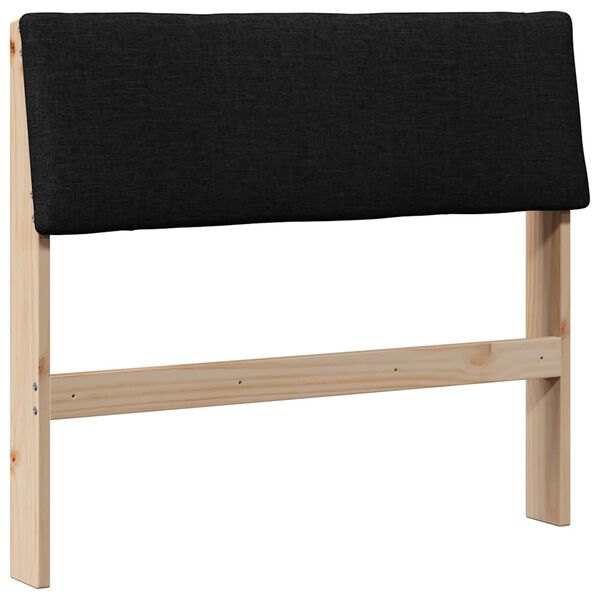 vidaXL Gepolstertes Kopfteil Schwarz 100 cm Massives Kiefernholz