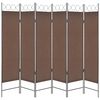 vidaXL 6-tlg. Raumteiler Braun 240&times;180 cm