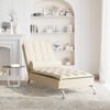 vidaXL Massage-Chaiselongue mit Nackenrolle Creme Stoff